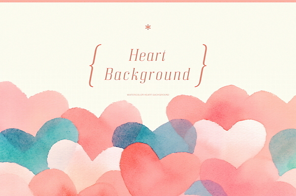 PSD 분홍색 일러스트 수채화 사랑 사람없음 하트백그라운드 겹침 국내일러스트 감정 컬러 백그라운드 하트 파일형식