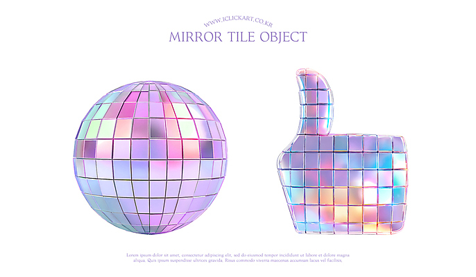 PSD 편집이미지 사람없음 반짝임 3D 보라색 최고 타일 오브젝트 광택 미러볼 따봉 타일모양 편집3D 모양 컬러 모션 장식 디지털합성 파일형식
