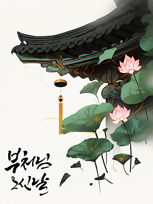 PSD 한국전통 건축물 불교 일러스트 캘리그라피 한옥 연꽃 풍경 사람없음 고요 부처님오신날 사찰 동양화 연잎 명상 지붕처마 풍경종 국내일러스트 전통 기념일 건축 꽃 종교 고건축 잎 종교건축 지붕 한국 미술 종 처마 파일형식