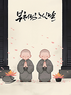 전신 PSD 전통 남자 꽃잎 어린이 불교 일러스트 캘리그라피 바람 소년 두명 평화 눈감음 부처님오신날 기도 사찰 동양화 명상 승복 합장 소년만 흩날리기 국내일러스트 자연요소 기념일 꽃 종교 컨셉 종교건축 모션 날씨 미술 사람 손짓 남자만 어린이만 파일형식