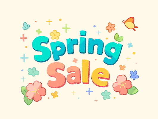 PSD 꽃 나비 일러스트 나뭇잎 색연필 밝음 타이포그라피 사람없음 반짝임 쇼핑 세일 봄 국내일러스트 식물 문자 계절 곤충 잎 모션 학용품 파일형식