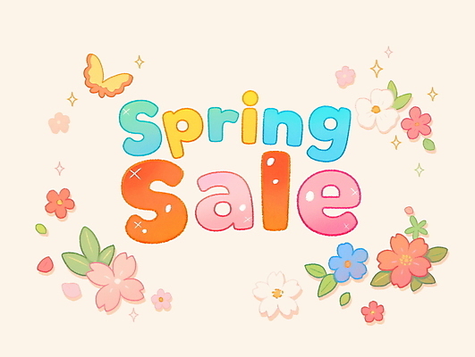 PSD 꽃 나비 일러스트 나뭇잎 이벤트 타이포그라피 사람없음 반짝임 쇼핑 세일 봄 국내일러스트 식물 문자 계절 곤충 잎 모션 파일형식