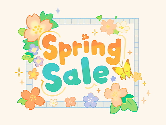 PSD 꽃 포스터 나비 일러스트 나뭇잎 사각프레임 이벤트 타이포그라피 사람없음 반짝임 쇼핑 세일 봄 국내일러스트 식물 문자 계절 곤충 잎 모션 프레임 사각형 파일형식