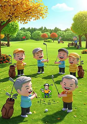 전신 PSD 나무 구름 편집이미지 노년 남자 허리손 벤치 골프장 하늘 골프공 웃음 들기 잔디 여러명 성인 초록색 3D 골프채 스윙 골프가방 골프웨어 캡모자 남자만 파크골프 골프캐릭터 편집3D 자연요소 식물 캐릭터 모자_잡화 옷 컬러 포즈 다수 골프 의자 가방 공 스포츠시설 모션 골프용품 표정 사람 디지털합성 파일형식