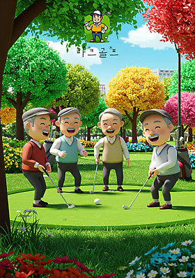 전신 PSD 나무 구름 편집이미지 노년 남자 꽃 허리손 골프장 하늘 골프공 웃음 들기 잔디 여러명 성인 초록색 3D 골프채 풀 골프웨어 빵모자 캡모자 남자만 안경낌 파크골프 골프캐릭터 편집3D 자연요소 식물 캐릭터 모자_잡화 옷 안경 컬러 포즈 다수 골프 공 스포츠시설 모션 골프용품 표정 사람 디지털합성 파일형식