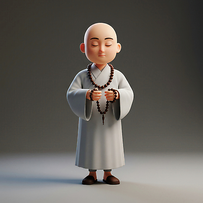 JPG 전신 편집이미지 남자 청소년 한명 들기 평화 눈감음 회색 명상 동자승 승복 정신수양 목주 십대남자한명만 불교캐릭터 편집3D AI컴퓨터그래픽 AI콘텐츠 캐릭터 1 컬러 컨셉 불교 모션 사람 3D 승려 수련_훈련 남자한명만 십대남자만 파일형식