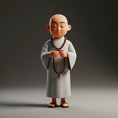 JPG 전신 편집이미지 남자 청소년 한명 들기 평화 눈감음 회색 명상 동자승 승복 정신수양 목주 십대남자한명만 불교캐릭터 편집3D AI컴퓨터그래픽 AI콘텐츠 캐릭터 1 컬러 컨셉 불교 모션 사람 3D 승려 수련_훈련 남자한명만 십대남자만 파일형식