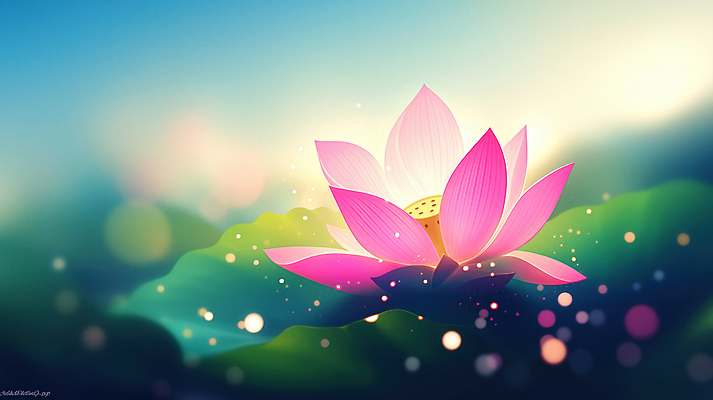 JPG 편집이미지 분홍색 연꽃 사람없음 빛 평화 연잎 보케 청록색 이미지편집 편집실사 AI컴퓨터그래픽 AI콘텐츠 꽃 컬러 컨셉 잎 CG 파일형식