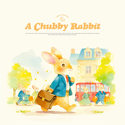 PSD 나무 서류가방 일러스트 자동차 수채화 의인화 들기 사람없음 건물 걷기 귀여움 직장인 포근함 토끼캐릭터 전차 국내일러스트 식물 직업 건축물 육상교통 동물캐릭터 컨셉 가방 모션 대중교통 토끼 감각 파일형식