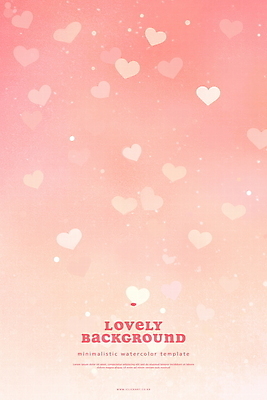 PSD 분홍색 일러스트 수채화 사람없음 귀여움 하트백그라운드 국내일러스트 컬러 백그라운드 컨셉 하트 파일형식