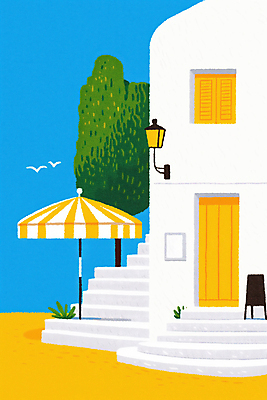 JPG 나무 하늘색 일러스트 건축양식 창문 조류 하늘 조명 사람없음 건물 여름 노란색 문 계단 봄 파라솔 잡초 시원함 지중해 입간판 국내일러스트 AI일러스트 AI콘텐츠 식물 동물 건축물 계절 건축 바다 컬러 간판 파란색 파일형식