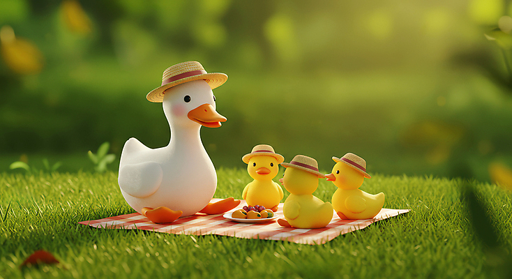 JPG 편집이미지 접시 오리 앉기 잔디 사람없음 연두색 귀여움 돗자리 동물가족 봄소풍 오리새끼 챙모자 편집실사 AI컴퓨터그래픽 AI콘텐츠 식물 모자_잡화 식기 새끼 컨셉 가족 모션 조류 초록색 소풍 봄 CG 파일형식