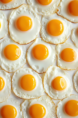 JPG 편집이미지 사람없음 노란색 여러개 흰색 계란프라이 단백질 반숙 편집실사 AI포토 AI콘텐츠 컬러 다수 계란요리 CG 영양소 파일형식