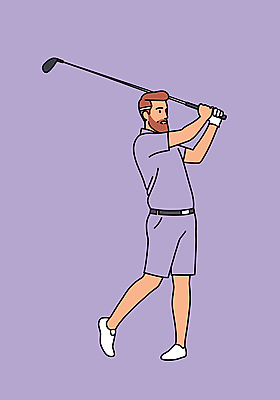 전신 남자 골프 일러스트 한명 성인 보라색 골프채 스윙 골프연습 성인남자한명만 국내일러스트 AI파일 1 컬러 포즈 골프용품 사람 구기 연습 남자한명만 성인남자만 파일형식 벡터