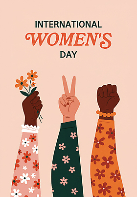 PSD 손 분홍색 꽃무늬 일러스트 팔찌 신체부위 주먹 잡기 3월 브이 세계여성의날 평등 국내일러스트 기념일 꽃 컬러 컨셉 무늬 장신구 모션 사람 손짓 날짜 파일형식