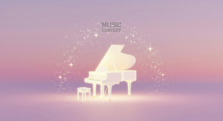 PSD 편집이미지 음악 사람없음 빛 반짝임 보라색 콘서트 그랜드피아노 피아노의자 이미지편집 컬러 의자 모션 문화예술 공연 피아노 파일형식