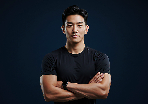 JPG 편집이미지 응시 남자 다이어트 근육 한명 상반신 성인 운동복 팔짱 검은색 반팔티셔츠 트레이너 스마트워치 의료성형뷰티 성인남자한명만 편집실사 AI인물포토 AI콘텐츠 1 시선 옷 컬러 티셔츠 모션 건강 사람 스마트기기 헬스 CG 웨어러블 남자한명만 성인남자만 파일형식 AI포토