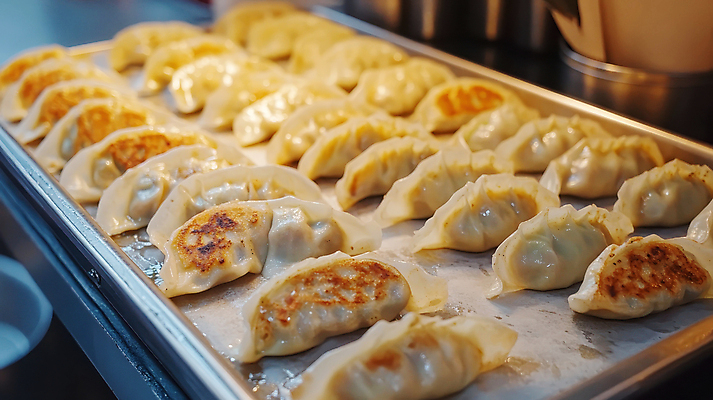 JPG 편집이미지 쟁반 요리 사람없음 군만두 일본음식 맛있는 교자만두 편집실사 AI포토 AI콘텐츠 음식 CG 만두 파일형식