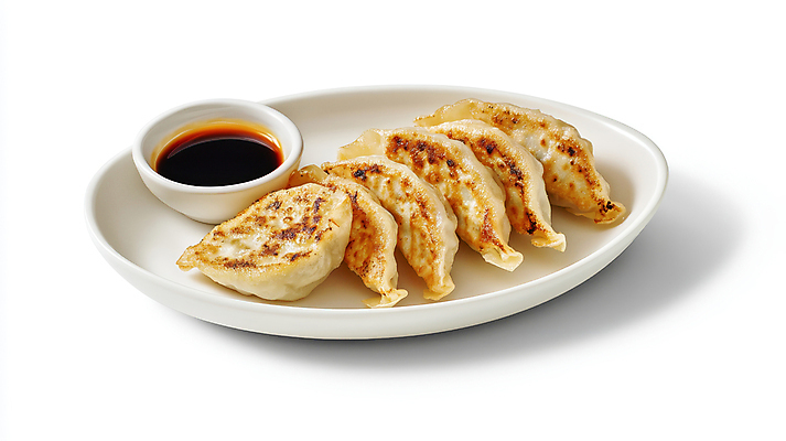 JPG 편집이미지 접시 요리 사람없음 간장 종지 군만두 일본음식 맛있는 교자만두 편집실사 AI포토 AI콘텐츠 그릇 식기 음식 양념 CG 만두 파일형식