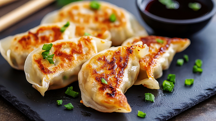 JPG 편집이미지 접시 요리 사람없음 간장 종지 쪽파 군만두 일본음식 맛있는 교자만두 편집실사 AI포토 AI콘텐츠 그릇 식기 음식 양념 CG 만두 파 파일형식