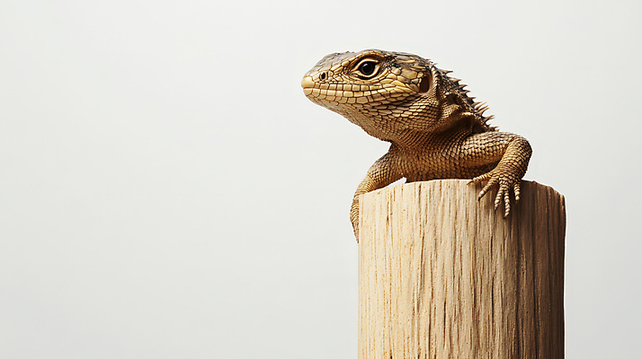 JPG 동물 편집이미지 사람없음 갈색 도마뱀 나무토막 편집실사 AI포토 AI콘텐츠 컬러 파충류 CG 파일형식