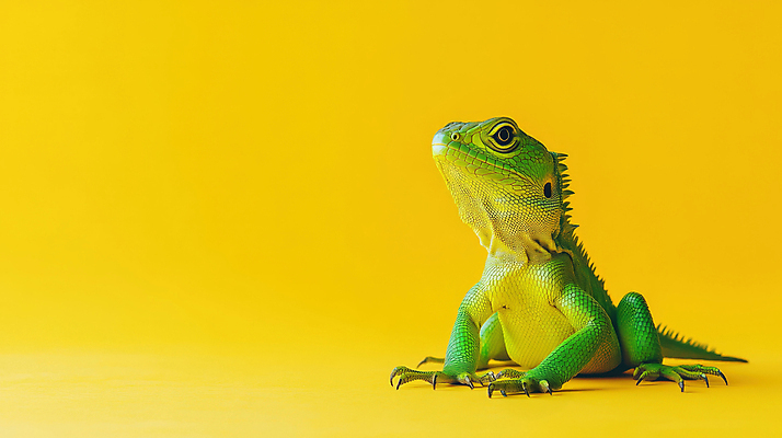 JPG 동물 편집이미지 사람없음 노란색 도마뱀 편집실사 AI포토 AI콘텐츠 컬러 파충류 CG 파일형식