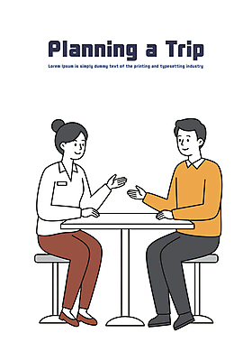 전신 여자 남자 의자 일러스트 탁자 대화 미소 앉기 성인 두명 손들기 계획 여행준비 성인만 국내일러스트 AI파일 여행 가구 컨셉 모션 표정 말하기 사람 준비 파일형식 벡터