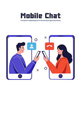 도형 여자 남자 일러스트 대화 미소 들기 상반신 성인 두명 스마트폰 마주보기 메시지 소통 문자메시지 채팅 성인만 국내일러스트 AI파일 컨셉 모션 표정 말하기 사람 핸드폰 스마트기기 파일형식 벡터