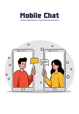 여자 남자 말풍선 일러스트 대화 미소 상반신 성인 두명 스마트폰 잡기 메시지 소통 문자메시지 채팅 성인만 국내일러스트 AI파일 컨셉 모션 표정 말하기 사람 핸드폰 스마트기기 파일형식 벡터