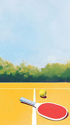 JPG 식물 일러스트 공 하늘 사람없음 운동 구기 경기장 국내일러스트 피클볼라켓 AI일러스트 AI콘텐츠 스포츠 스포츠시설 건강 라켓 파일형식 피클볼
