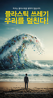 전신 PSD 편집이미지 응시 남자 포스터 물결 어린이 파도 하늘 경고 한명 서기 소년 해변 파란색 일회용 플라스틱 물병 심각 해양오염 소년한명만 해양쓰레기 이미지편집 1 시선 바다 컬러 컨셉 모션 재질 사람 환경오염 쓰레기 물통 남자한명만 소년만 파일형식