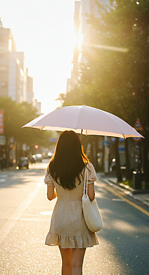 JPG 나무 편집이미지 여자 도로 한명 빌딩 성인 뒷모습 여름 햇빛 걷기 도심 더위 양산 크로스백 지구온난화 기후변화 의료성형뷰티 성인여자한명만 편집실사 AI인물포토 AI콘텐츠 식물 1 계절 길 뷰포인트 가방 교통시설 모션 날씨 사람 건물 태양 도시 변화 CG 여자한명만 성인여자만 파일형식 AI포토