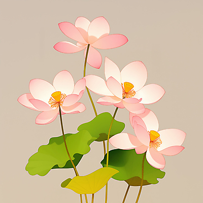 JPG 일러스트 연꽃 사람없음 우아함 연잎 베이지색 국내일러스트 AI일러스트 AI콘텐츠 꽃 컬러 컨셉 잎 파일형식