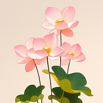 JPG 일러스트 연꽃 사람없음 우아함 연잎 베이지색 국내일러스트 AI일러스트 AI콘텐츠 꽃 컬러 컨셉 잎 파일형식