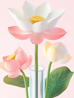 JPG 편집이미지 연꽃 사람없음 연잎 심플 연분홍색 유리화분 이미지편집 편집실사 AI컴퓨터그래픽 AI콘텐츠 꽃 화분 분홍색 잎 CG 파일형식