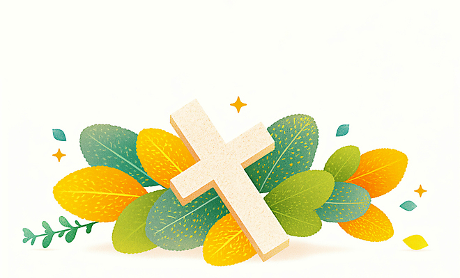 JPG 기독교 십자가 일러스트 사람없음 연두색 반짝임 천주교 풀잎 하나님 국내일러스트 AI일러스트 AI콘텐츠 종교 잎 모션 초록색 풀_식물 신_종교 파일형식