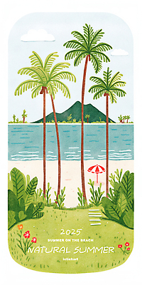 PSD 구름 꽃 섬 일러스트 하늘 색연필 해변 사람없음 연두색 여름휴가 야자수 여름풍경 파라솔 국내일러스트 자연요소 나무 식물 바다 휴가 학용품 풍경 초록색 파일형식 여름_계절