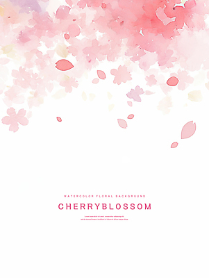 PSD 꽃잎 분홍색 꽃백그라운드 일러스트 수채화 사람없음 벚꽃 국내일러스트 꽃 컬러 백그라운드 파일형식