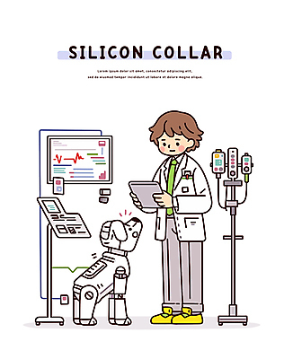 전신 남자 일러스트 미래 정보기술 한명 미소 들기 성인 태블릿 모니터 기계 과학기술 실험복 작업 과학자 첨단 성인남자한명만 로봇강아지 국내일러스트 AI파일 직업 1 과학 컨셉 모션 기술 표정 사람 전자제품 스마트기기 컴퓨터 가운 로봇 학자 남자한명만 성인남자만 파일형식 벡터