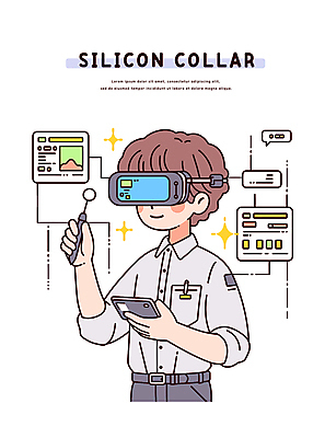 남자 일러스트 미래 정보기술 한명 미소 들기 상반신 성인 반짝임 스마트폰 과학기술 작업 첨단 가상현실 성인남자한명만 VR기기 국내일러스트 AI파일 1 컨셉 모션 기술 표정 사람 핸드폰 스마트기기 기계 남자한명만 성인남자만 파일형식 벡터