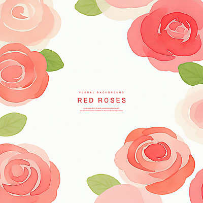 PSD 분홍색 잎 꽃백그라운드 일러스트 수채화 사람없음 장미 꽃프레임 국내일러스트 식물 꽃 컬러 백그라운드 프레임 파일형식