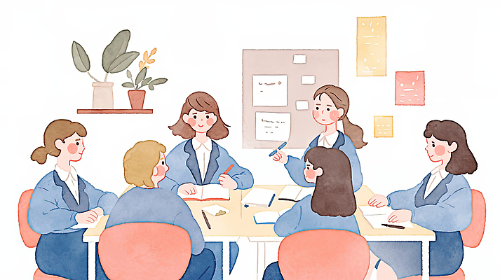 JPG 식물 여학생 여자 교복 화분 의자 일러스트 청소년 수채화 선반 알림판 미소 들기 앉기 여러명 책 펜 스쿨라이프 그룹 토론 책상 감성 십대여자만 국내일러스트 AI일러스트 AI콘텐츠 학생 라이프스타일 옷 가구 다수 컨셉 학교 모션 표정 사람 필기구 여자만 십대만 파일형식