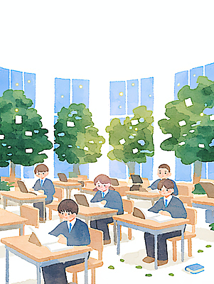 JPG 전신 나무 여학생 여자 남자 교복 남학생 의자 일러스트 창문 청소년 나뭇잎 수채화 앉기 여러명 책 학습 태블릿 스쿨라이프 독서실 책상 감성 십대만 국내일러스트 AI일러스트 AI콘텐츠 식물 학생 라이프스타일 옷 교육 가구 다수 컨셉 잎 학교 모션 사람 전자제품 스마트기기 파일형식