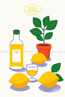 PSD 화분 잎 일러스트 잔 사람없음 봄 신선 레몬 레몬주스 음료수병 국내일러스트 식물 식기 계절 과일 과일주스 병_담는 파일형식