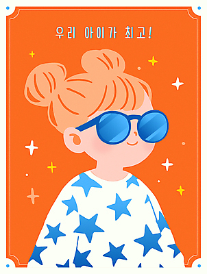 여자 별 어린이 일러스트 한명 미소 소녀 상반신 반짝임 선글라스 주황색 최고 자신감 자랑 소녀한명만 알파세대 국내일러스트 AI파일 자연요소 1 감정 안경 컬러 모션 표정 사람 세대 여자한명만 소녀만 파일형식 벡터