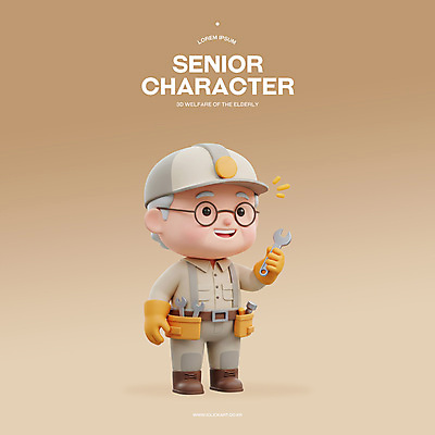 전신 PSD 편집이미지 할아버지 노년 남자 3D캐릭터 작업복 한명 미소 들기 갈색 3D 스패너 실버 안전모 노인복지 정비공 실버취업 고령화 노인남자한명만 안경낌 편집3D 캐릭터 1 옷 안경 컬러 모션 표정 사람 성인 구직 공구 기술자 헬멧 안전장비 사회이슈 복지 디지털합성 남자한명만 노인남자만 파일형식