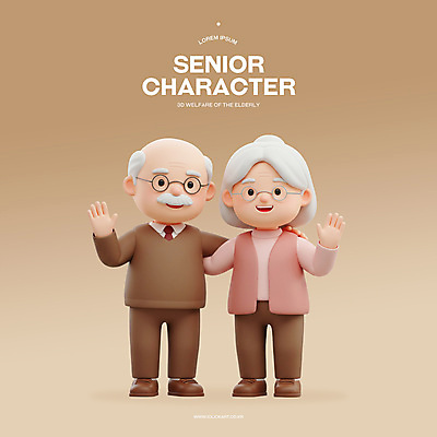 전신 PSD 편집이미지 여자 할아버지 노년 남자 할머니 3D캐릭터 미소 두명 갈색 3D 노부부 실버 노인복지 손인사 고령화 노인만 안경낌 편집3D 캐릭터 부부 안경 컬러 표정 사람 성인 인사 사회이슈 복지 디지털합성 성인만 파일형식