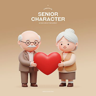 전신 PSD 편집이미지 여자 할아버지 노년 남자 할머니 3D캐릭터 사랑 미소 들기 두명 갈색 3D 노부부 하트 실버 노인복지 고령화 노인만 안경낌 편집3D 모양 캐릭터 부부 감정 안경 컬러 모션 표정 사람 성인 사회이슈 복지 디지털합성 성인만 파일형식