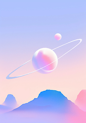 JPG 편집이미지 분홍색 밤하늘 산 사람없음 행성 연보라색 그라데이션 몽환 환상 이미지편집 편집실사 컬러 컨셉 하늘 우주 보라색 야간 CG 파일형식