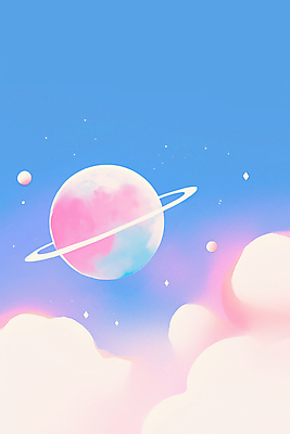 JPG 구름 편집이미지 분홍색 밤하늘 사람없음 파란색 행성 그라데이션 몽환 환상 이미지편집 편집실사 자연요소 컬러 컨셉 하늘 우주 야간 CG 파일형식